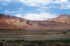 Turpan depression cliffs, fault-bounded trough around and south of city of Turpan, on Silk Road